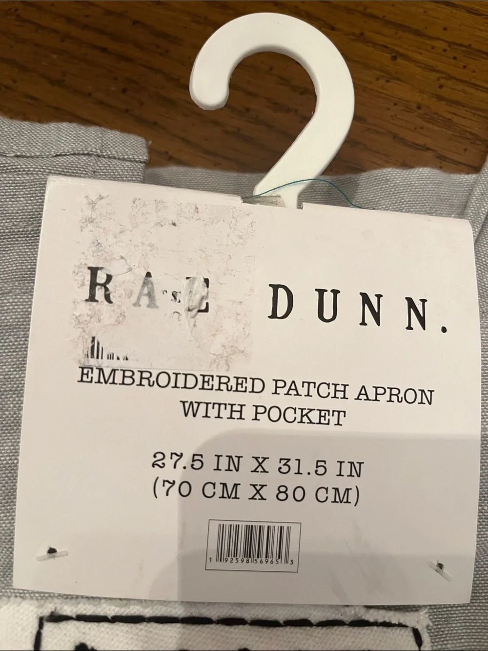 Rae Dunn Light Gray 'BAKE' Apron, new